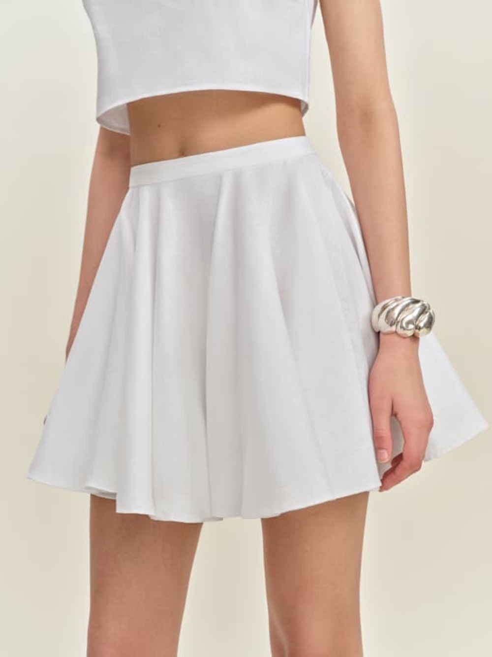 NWOT Reformation Stella Linen Mini Skirt - White
